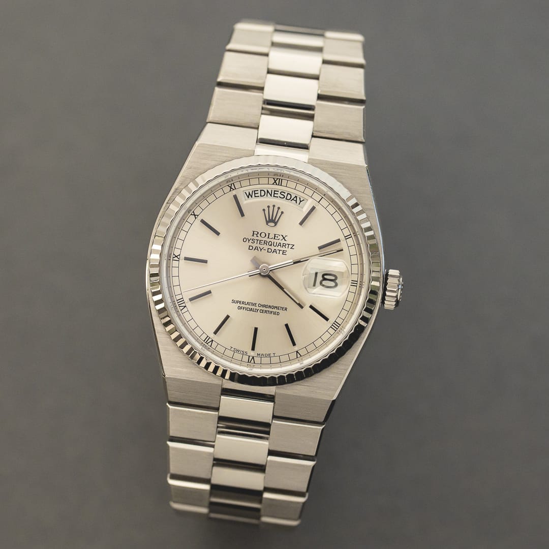Rolex Oysterquartz Day Date 19019 silver dial