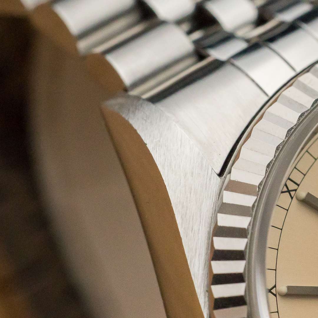 rolex datejust 16234 silver salmon patina