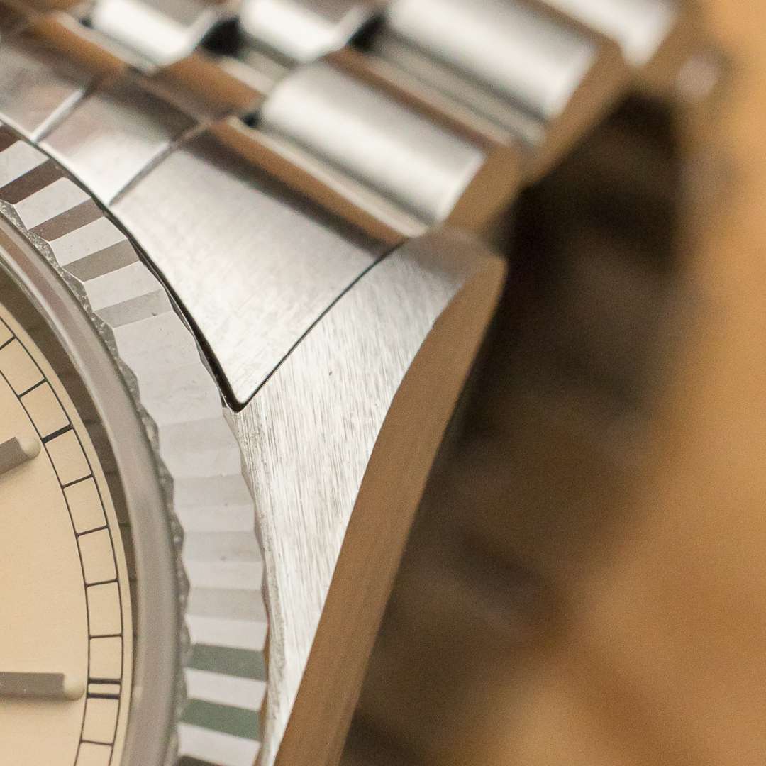rolex datejust 16234 silver salmon patina