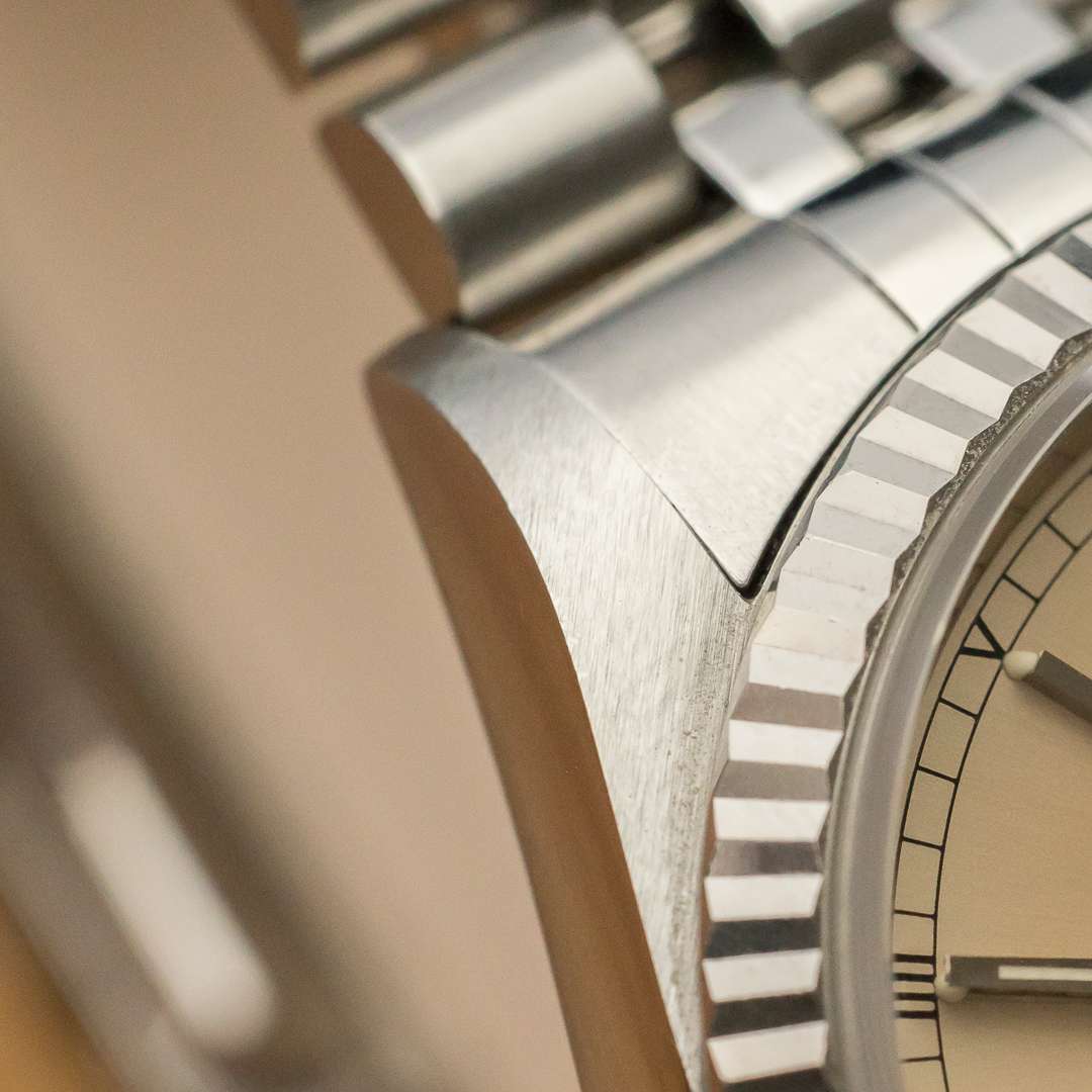 rolex datejust 16234 silver salmon patina