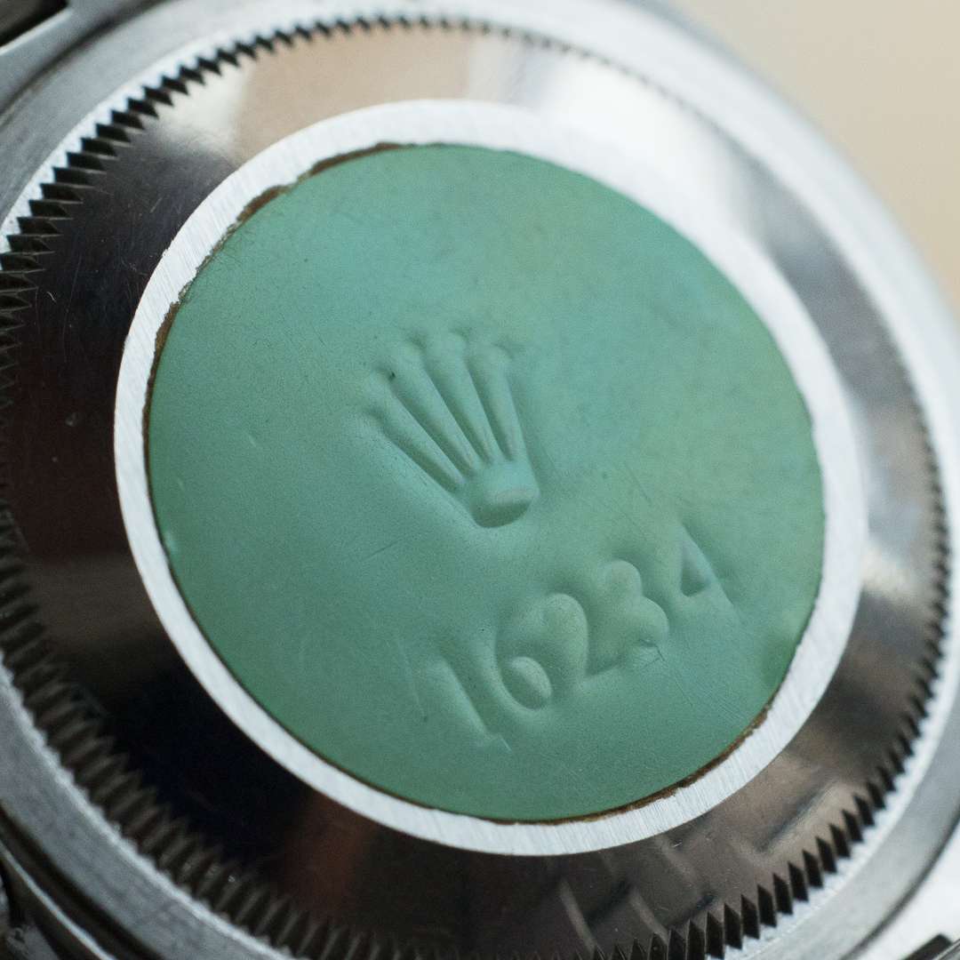 rolex datejust 16234 silver salmon patina