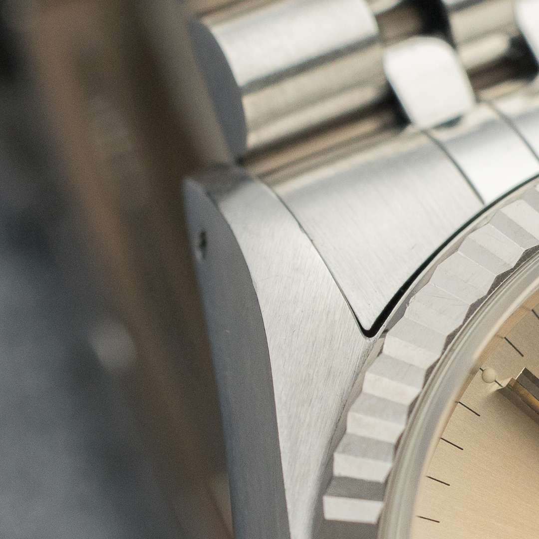 rolex datejust 16234 silver salmon patina