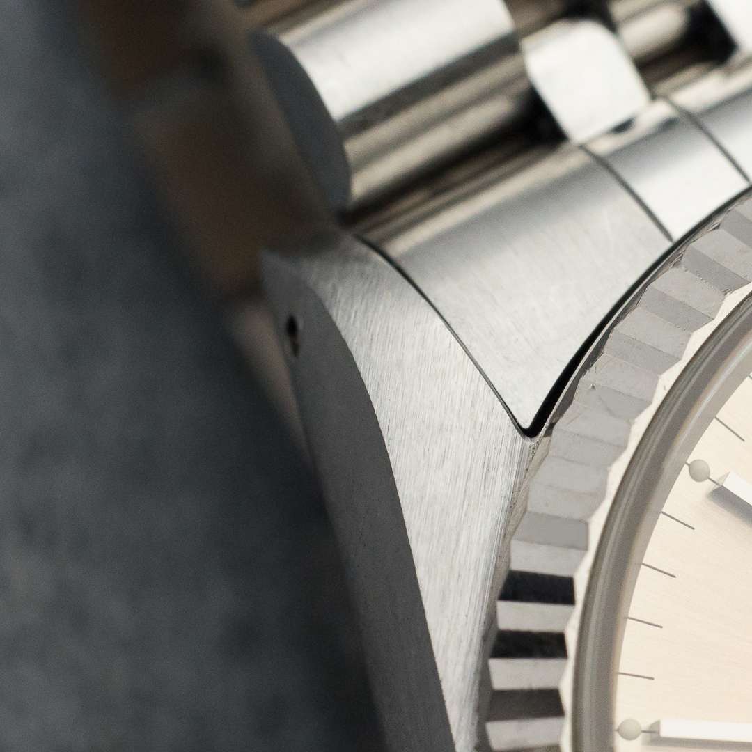 rolex datejust 16234 silver salmon patina