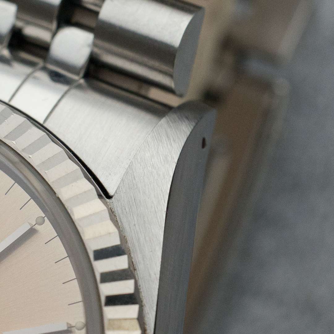 rolex datejust 16234 silver salmon patina