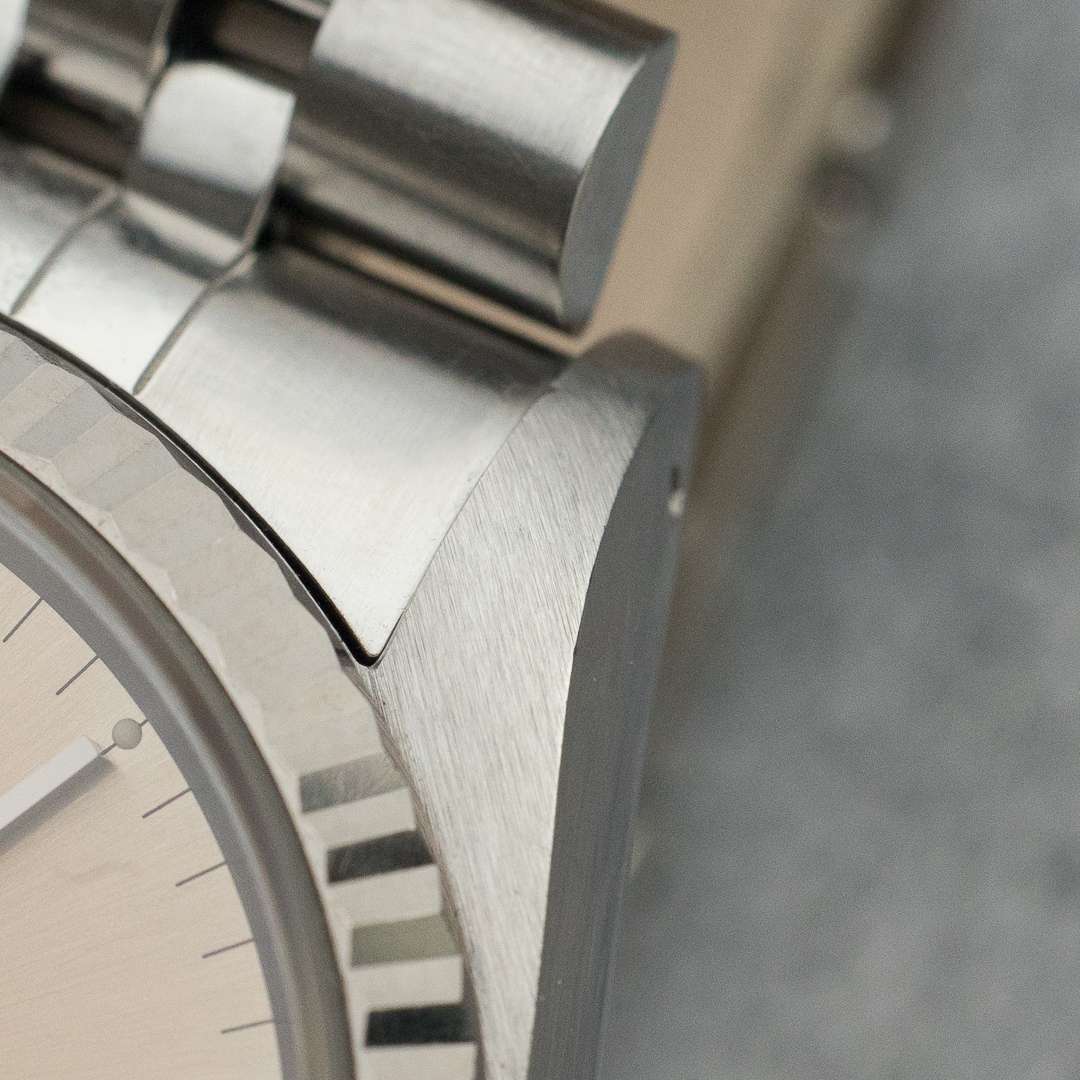 rolex datejust 16234 silver salmon patina