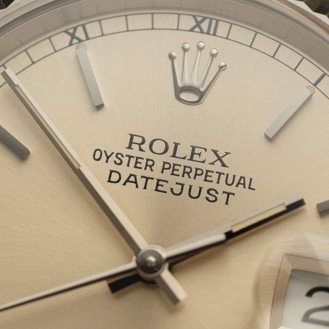 Rolex Datejust 16234 cream patina box papers
