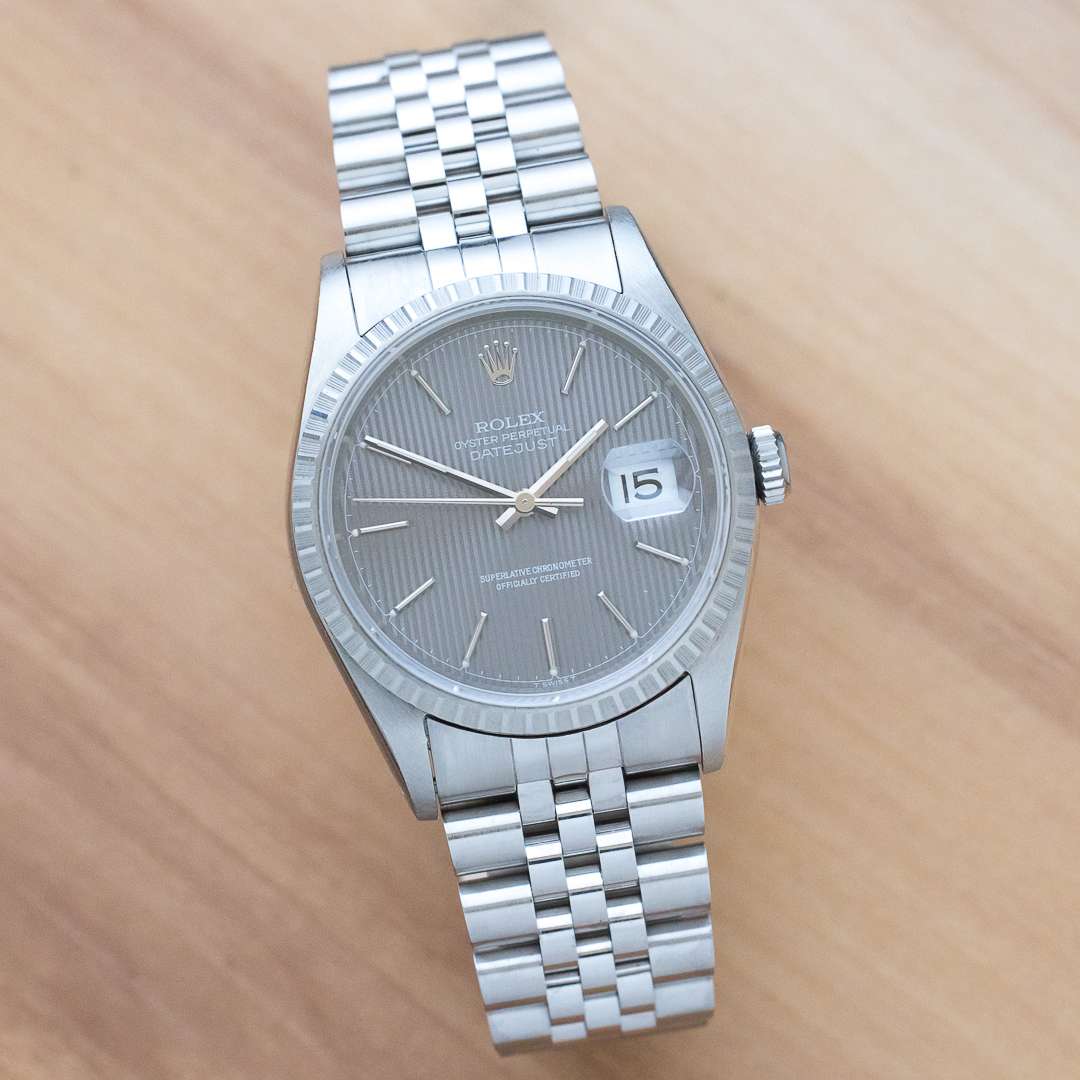 Rolex Datejust 16220 grey tapestry