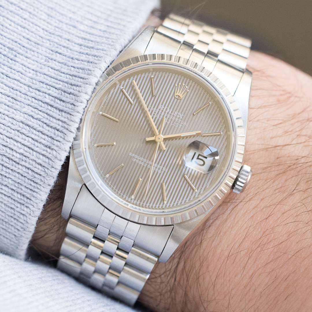 Rolex Datejust 16220 grey tapestry