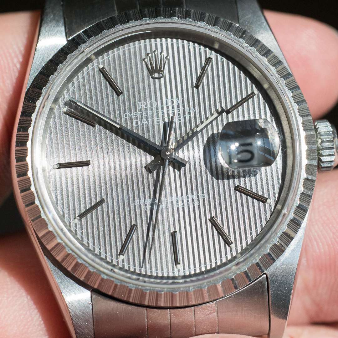 Rolex Datejust 16220 grey tapestry