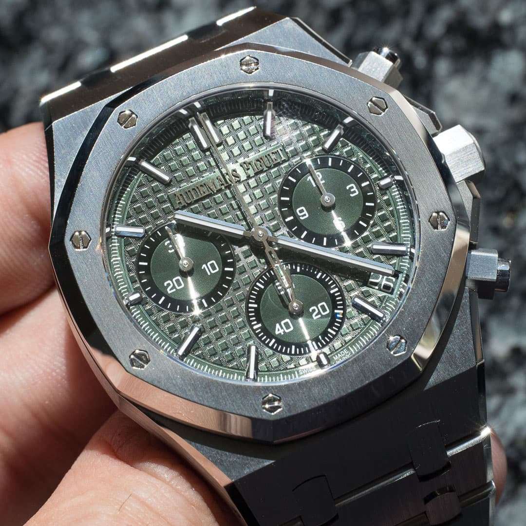 Audemars Piguet Royal Oak 26240ST green dial 50th birthday