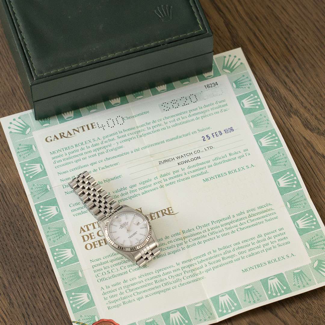 Rolex Datejust 16234 white dial