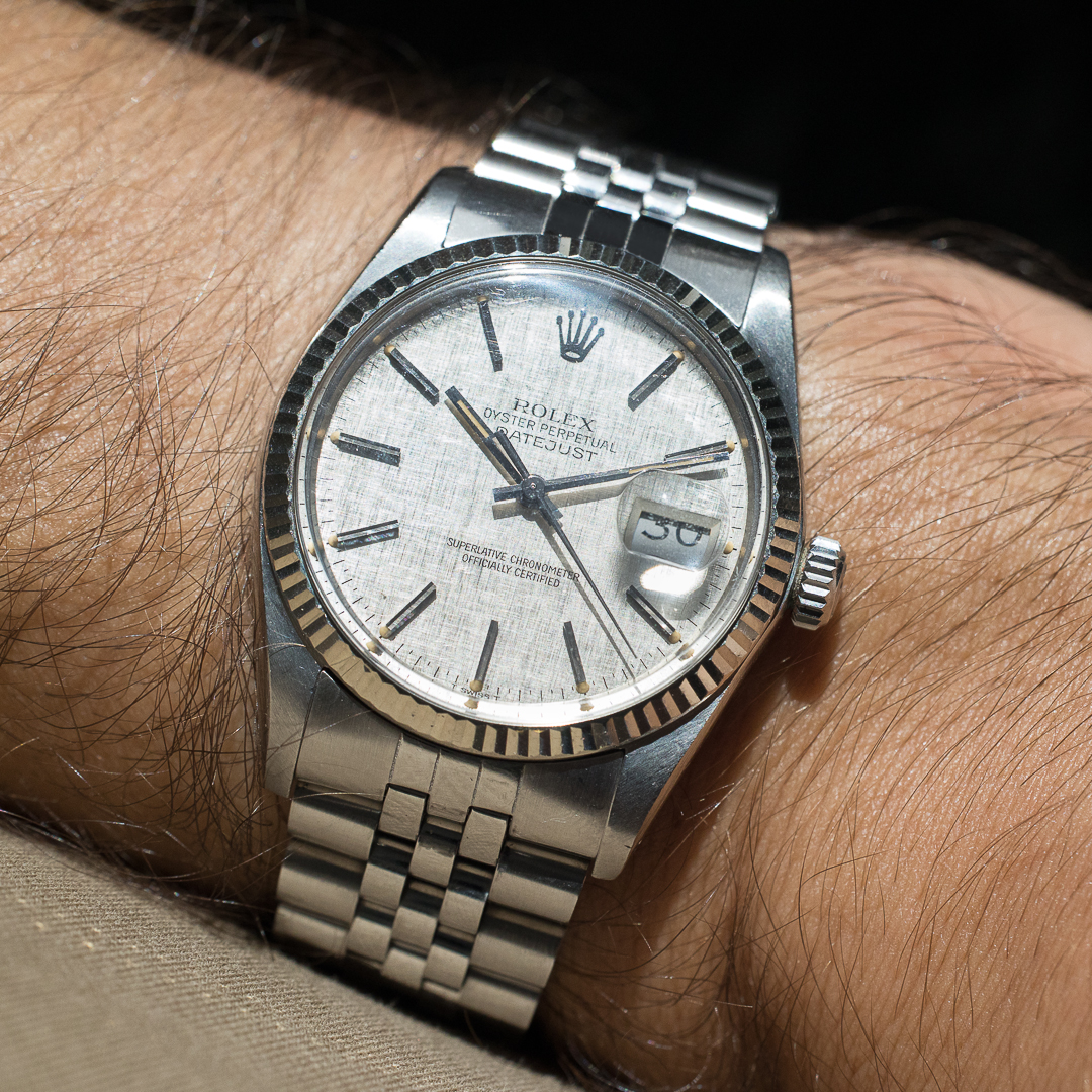 Rolex Datejust 16014 linen dial Veritas Watches circa 1982 1983